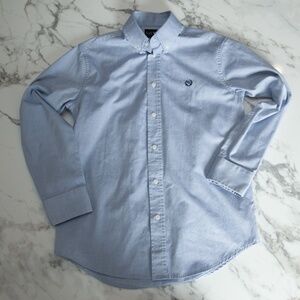 Boys Ralph Lauren Blue Button Down Collared Dress Shirt Size 14